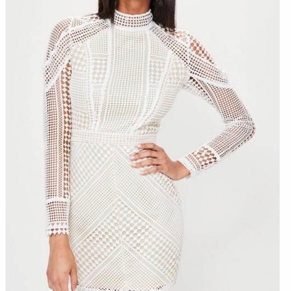 Missguided High Neck Long Sleeve Dress